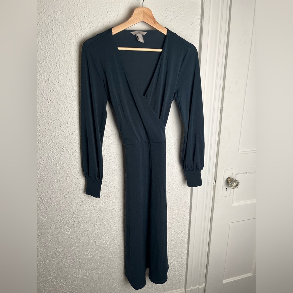 H&M Dark Teal Long Sleeve Dress